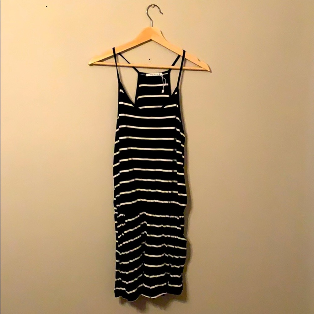 Black and white striped romper